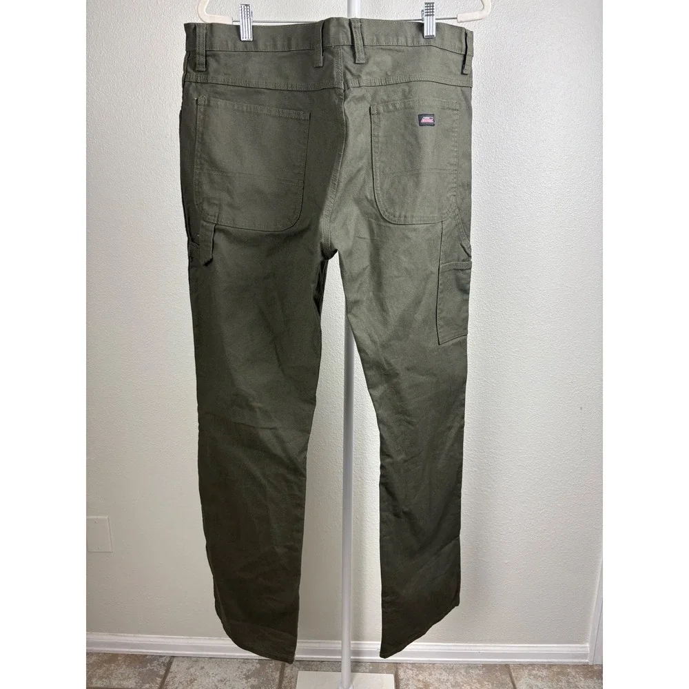 Genuine Dickies Mens Carpenter Pants Olive Green 36x34 Utility Workwear Gorpcore